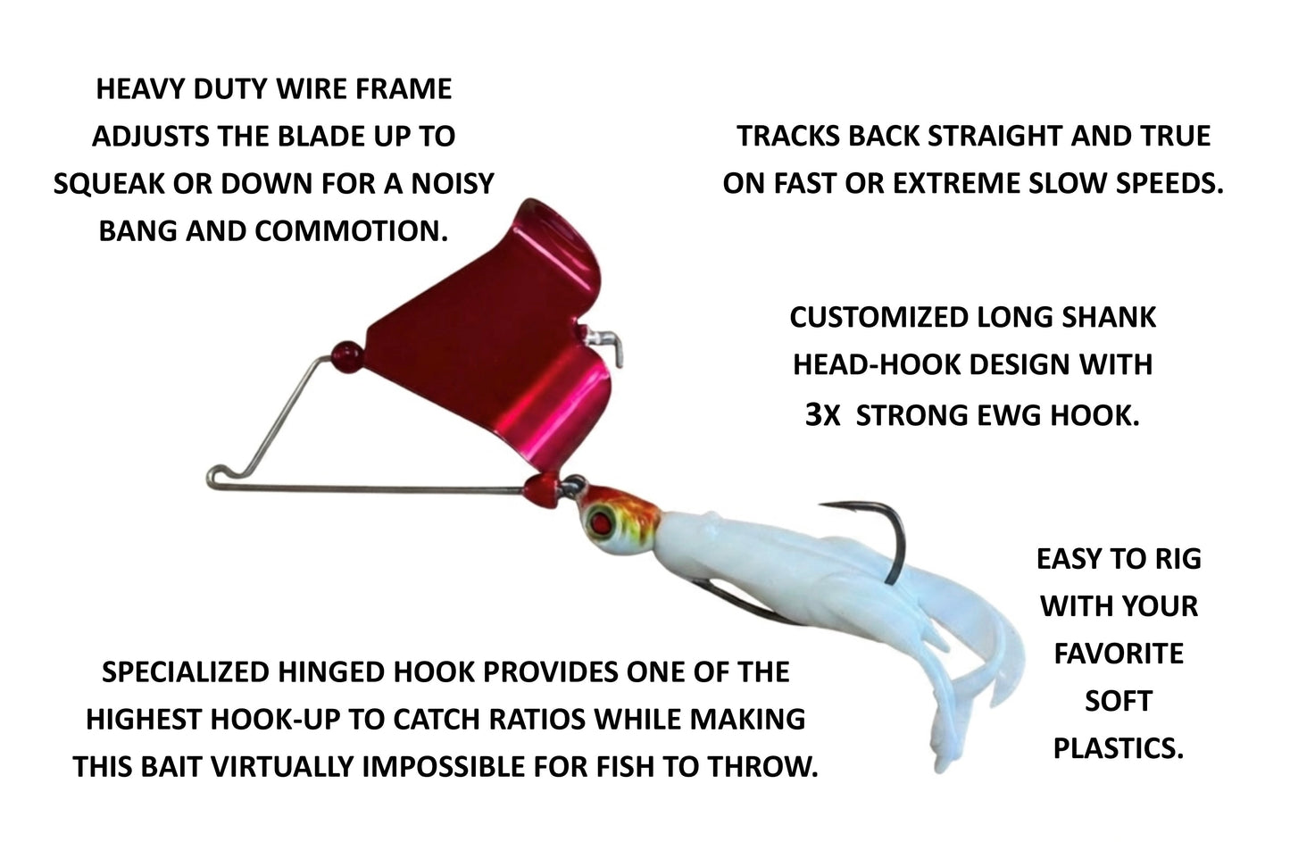 ToadBuster BuzzBait, Red-White-n-Chartreuse