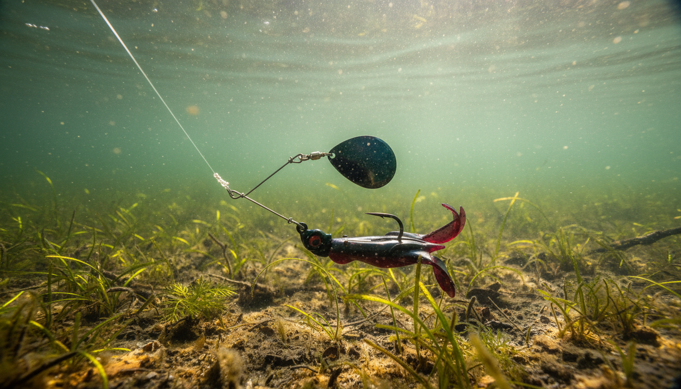 Lure Innovations Lil’ Dynamite Black and Red Compact Spinnerbait