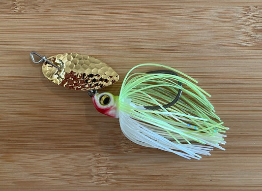 Lure Innovations Ultimate Inline, Gold, White-n-Chartreuse Custom Spin.