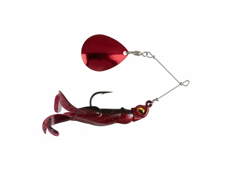 Lure Innovations Lil’ Dynamite - Early Spring, Craw Red, Compact Spinnerbait.