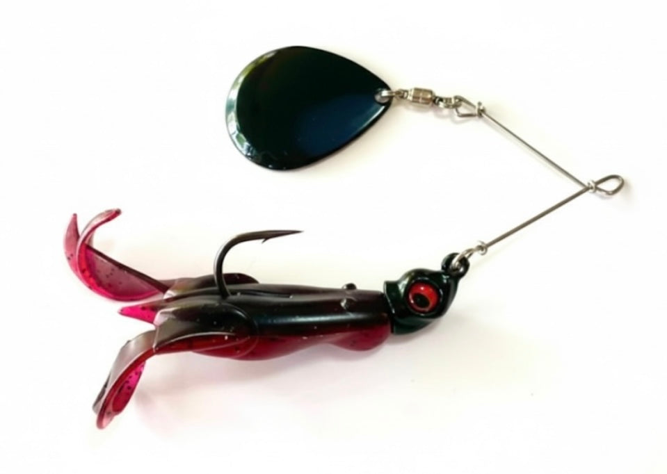 Lure Innovations Lil’ Dynamite Black and Red Compact Spinnerbait
