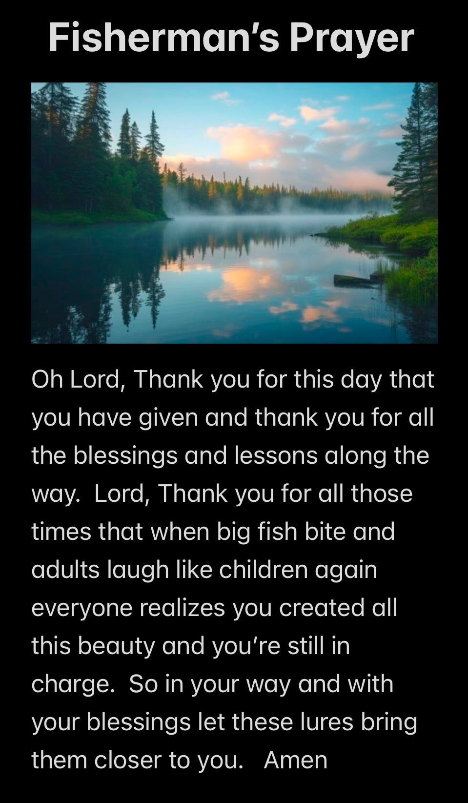 Fisherman’s Prayer