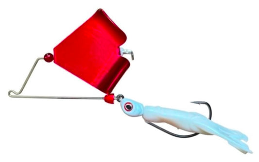 LureInnovations Custom Super Squeak Buzzbait Red & White