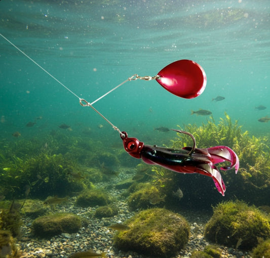 Lure Innovations Lil’ Dynamite Red and Black Compact Spinnerbait