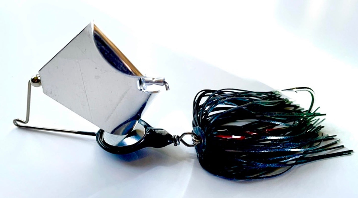 LURE INNOVATIONS ULTIMATEBUZZ SWINGING BUZZBAIT SILVER & BLACK WITH LARGE LUNKER BLADE